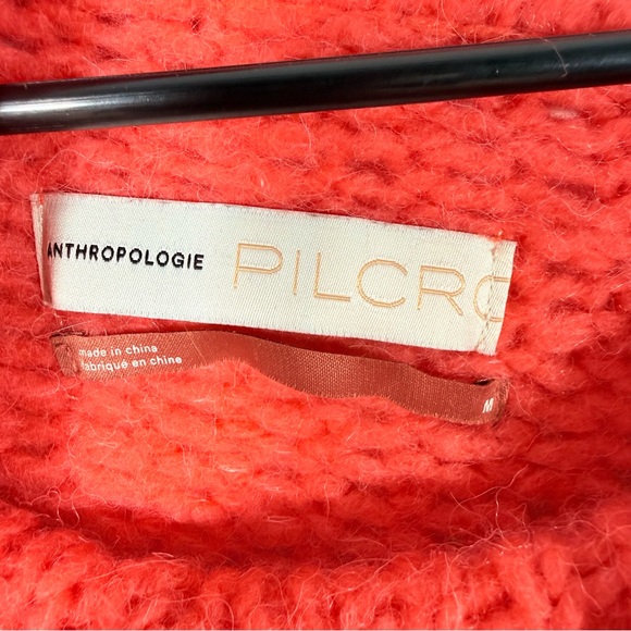 Anthropologie Pilcro Zamora Coral Wool Alpaca Cowl Neck Oversized Sweater Medium - Picture 9 of 13